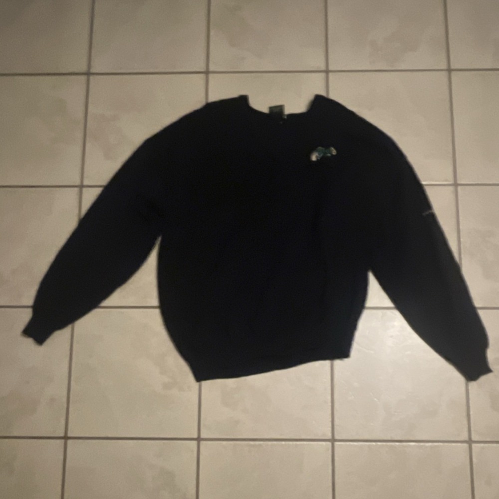 Blarney Castle Ireland Men's Navy V-Neck Pullover Sweater Embroidered Logo Knit